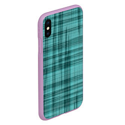 Чехол iPhone XS Max матовый Клетчатый узор цвета морской волны checkered patte, цвет: 3D-сиреневый — фото 2