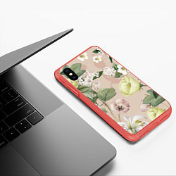 Чехол iPhone XS Max матовый Цветы Свадебный Букет, цвет: 3D-красный — фото 2