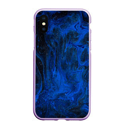 Чехол iPhone XS Max матовый Синий абстрактный дым, цвет: 3D-сиреневый