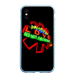 Чехол iPhone XS Max матовый Unlimited Love - Red Hot Chili Peppers, цвет: 3D-голубой