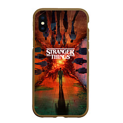 Чехол iPhone XS Max матовый Stranger Things 4 Измерения, цвет: 3D-коричневый