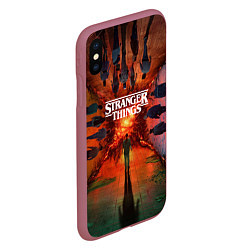 Чехол iPhone XS Max матовый Stranger Things 4 Измерения, цвет: 3D-малиновый — фото 2