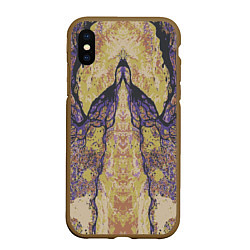 Чехол iPhone XS Max матовый Абстрактный цветой графический узор abstract color, цвет: 3D-коричневый