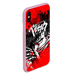 Чехол iPhone XS Max матовый БЕРСЕРК - BERSERK БРЫЗГИ, цвет: 3D-розовый — фото 2