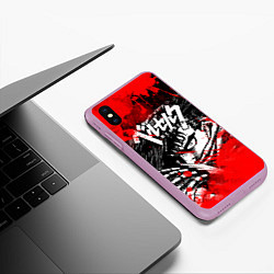 Чехол iPhone XS Max матовый БЕРСЕРК - BERSERK БРЫЗГИ, цвет: 3D-сиреневый — фото 2