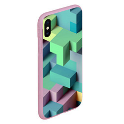 Чехол iPhone XS Max матовый GEOMETRIC SHAPES, цвет: 3D-розовый — фото 2