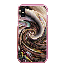 Чехол iPhone XS Max матовый Картина-абстракция Ураган, цвет: 3D-розовый