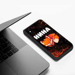 Чехол iPhone XS Max матовый Нина - ЛИСИЧКА - Арт, цвет: 3D-черный — фото 2