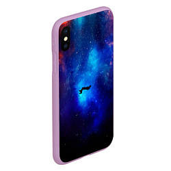 Чехол iPhone XS Max матовый Потерянный человек в космосе, цвет: 3D-сиреневый — фото 2