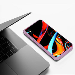 Чехол iPhone XS Max матовый Авангардная объёмная композиция Avant-garde three, цвет: 3D-сиреневый — фото 2