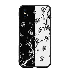 Чехол iPhone XS Max матовый АРСЕНАЛ - Молнии Паттерн, цвет: 3D-черный