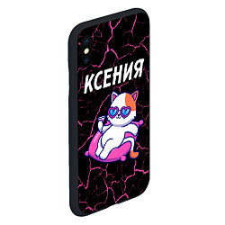 Чехол iPhone XS Max матовый Ксения КОШЕЧКА Трещины, цвет: 3D-черный — фото 2