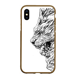 Чехол iPhone XS Max матовый LION pride, цвет: 3D-коричневый