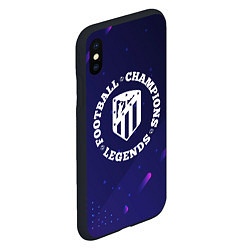 Чехол iPhone XS Max матовый Символ Atletico Madrid и круглая надпись Football, цвет: 3D-черный — фото 2