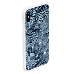 Чехол iPhone XS Max матовый GEOMETRIC FRACTAL CUBES, цвет: 3D-белый — фото 2