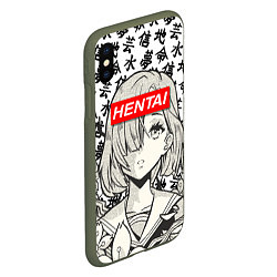 Чехол iPhone XS Max матовый HENTAI SCHOOL GIRL ХЕНТАЙ ШКОЛЬНИЦА, цвет: 3D-темно-зеленый — фото 2