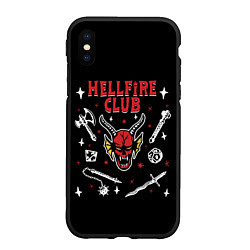 Чехол iPhone XS Max матовый HELLFIRE CLUB STRANGER THINGS, цвет: 3D-черный