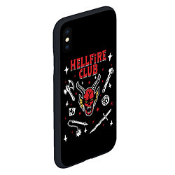 Чехол iPhone XS Max матовый HELLFIRE CLUB STRANGER THINGS, цвет: 3D-черный — фото 2