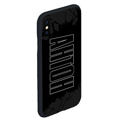 Чехол iPhone XS Max матовый Имя Антон по-вертикали с темным фоном, цвет: 3D-черный — фото 2