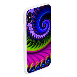 Чехол iPhone XS Max матовый Разноцветная неоновая спираль Абстракция Multicolo, цвет: 3D-белый — фото 2