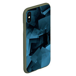 Чехол iPhone XS Max матовый Абстрактная геометрическая композиция Abstract geo, цвет: 3D-темно-зеленый — фото 2