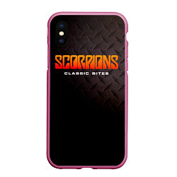 Чехол iPhone XS Max матовый Classic Bites - Scorpions, цвет: 3D-малиновый