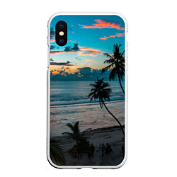 Чехол iPhone XS Max матовый Вечерний остров, цвет: 3D-белый