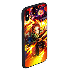 Чехол iPhone XS Max матовый Клинок, рассекающий демонов Demon Slayer, цвет: 3D-черный — фото 2