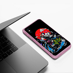 Чехол iPhone XS Max матовый Шинобу Кочо Гию Томиока КЛИНОК РАССЕКАЮЩИЙ ДЕМОНОВ, цвет: 3D-розовый — фото 2