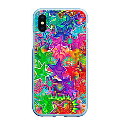 Чехол iPhone XS Max матовый COLOR STARFALL, цвет: 3D-голубой