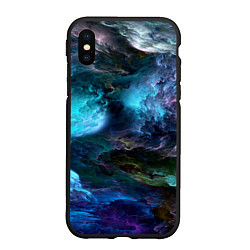 Чехол iPhone XS Max матовый Неоновые облака neon clouds, цвет: 3D-черный