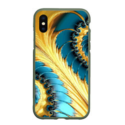 Чехол iPhone XS Max матовый Двойная авангардная спираль Double avant-garde spi, цвет: 3D-темно-зеленый