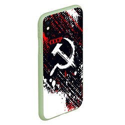 Чехол iPhone XS Max матовый USSR - СССР - СЕРП И МОЛОТ - КРАСКА, цвет: 3D-салатовый — фото 2