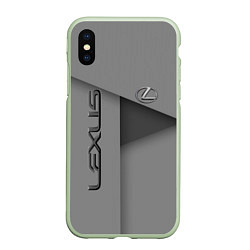 Чехол iPhone XS Max матовый Lexus - серая абстракция, цвет: 3D-салатовый