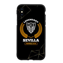 Чехол iPhone XS Max матовый Лого Sevilla и надпись Legendary Football Club на, цвет: 3D-черный