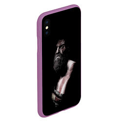 Чехол iPhone XS Max матовый Кратос Kratos, цвет: 3D-фиолетовый — фото 2