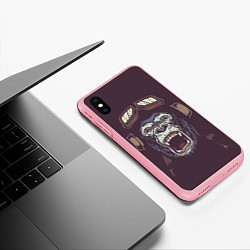 Чехол iPhone XS Max матовый Орущая горилла, цвет: 3D-баблгам — фото 2