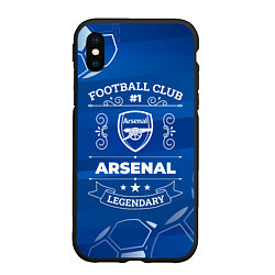 Чехол iPhone XS Max матовый Arsenal FC 1, цвет: 3D-черный