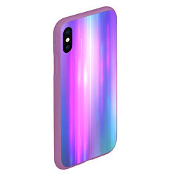 Чехол iPhone XS Max матовый Northern lights, Северное сияние, неоновое свечени, цвет: 3D-фиолетовый — фото 2