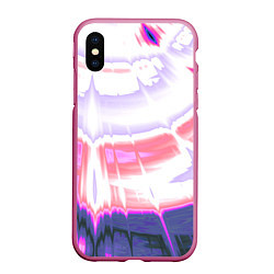 Чехол iPhone XS Max матовый Тай-дай Абстракция Tie-Dye, цвет: 3D-малиновый