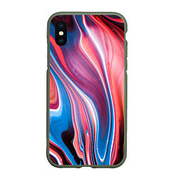 Чехол iPhone XS Max матовый Colorful river, цвет: 3D-темно-зеленый