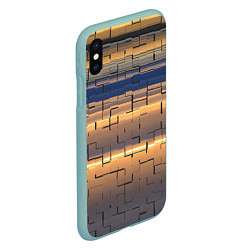 Чехол iPhone XS Max матовый Мозаика цветная colored mosaic, цвет: 3D-мятный — фото 2
