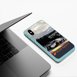 Чехол iPhone XS Max матовый Audi Sport Racing team Ауди Спорт Гоночная команда, цвет: 3D-мятный — фото 2