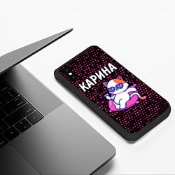 Чехол iPhone XS Max матовый Карина КОШЕЧКА Звезды, цвет: 3D-черный — фото 2