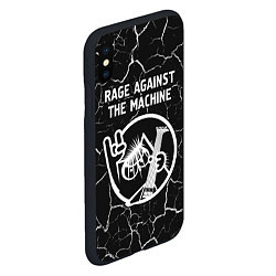 Чехол iPhone XS Max матовый Rage Against The Machine КОТ Трещины, цвет: 3D-черный — фото 2