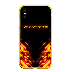 Чехол iPhone XS Max матовый FAIRY TAIL FLAMING GEOMETRY, цвет: 3D-желтый