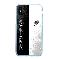 Чехол iPhone XS Max матовый FAIRY TAIL BLACK AND WHITE LOGO, цвет: 3D-голубой