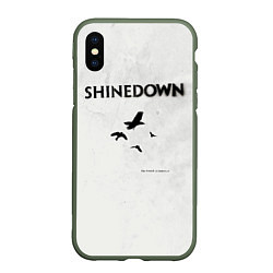 Чехол iPhone XS Max матовый The Sound of Madness - Shinedown, цвет: 3D-темно-зеленый