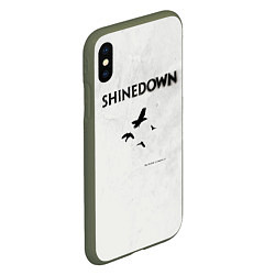 Чехол iPhone XS Max матовый The Sound of Madness - Shinedown, цвет: 3D-темно-зеленый — фото 2