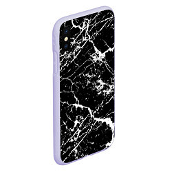 Чехол iPhone XS Max матовый Текстура чёрного мрамора Texture of black marble, цвет: 3D-светло-сиреневый — фото 2